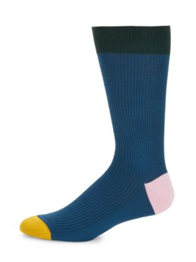 Shop Paul Smith Colorblocked Socks In Grey
