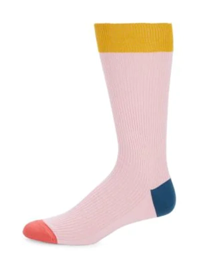 Shop Paul Smith Colorblocked Socks In Pink