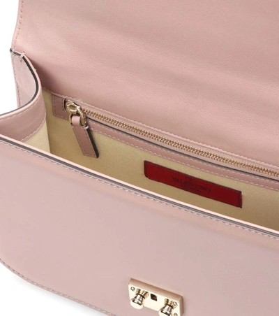 Shop Valentino Garavani Lock Medium Leather Shoulder Bag In Pink