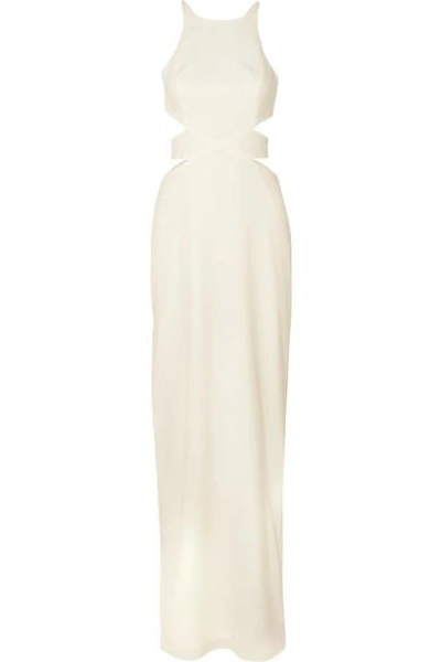 Shop Halston Heritage Cutout Crepe Gown In White