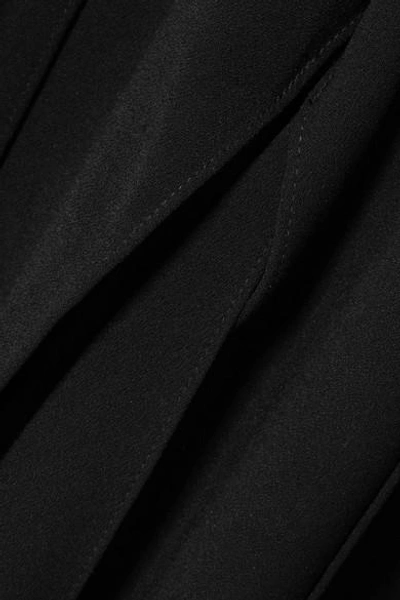 Shop Halston Heritage Strapless Pleated Crepe Jumpsuit In Black