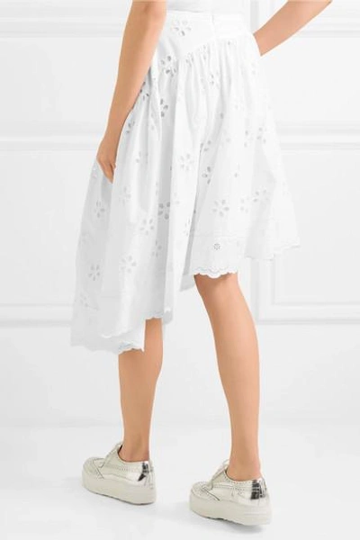 Shop Simone Rocha Asymmetric Broderie Anglaise Cotton Skirt In White