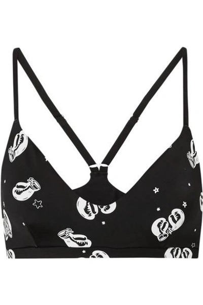 Shop The Upside Zoe Printed Stretch Sports Bra In Black