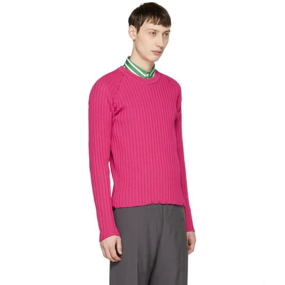 Shop Ami Alexandre Mattiussi Pink Knit Crewneck Sweater In 650 Pink