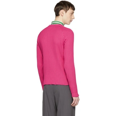 Shop Ami Alexandre Mattiussi Pink Knit Crewneck Sweater In 650 Pink