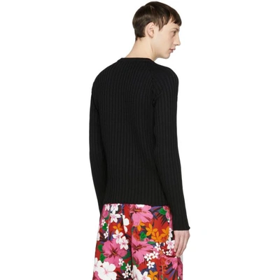 Shop Ami Alexandre Mattiussi Black Knit Crewneck Sweater In 001 Black