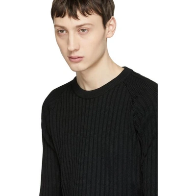 Shop Ami Alexandre Mattiussi Black Knit Crewneck Sweater In 001 Black