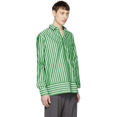 Shop Ami Alexandre Mattiussi Green And White Summer Fit Shirt In 301grnwht