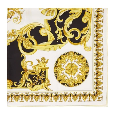 Shop Versace Black & Yellow Baroque Scarf