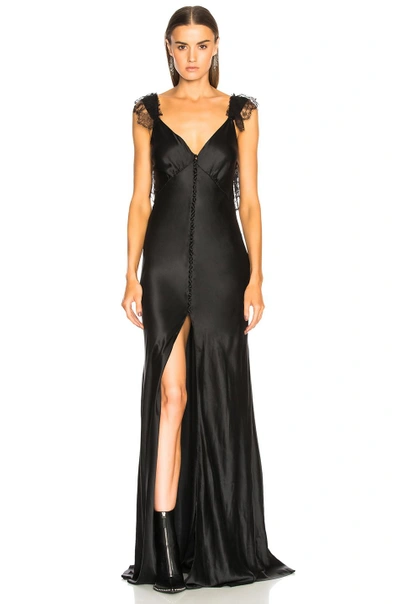 Shop Redemption Gown With Covered Buttons In Black