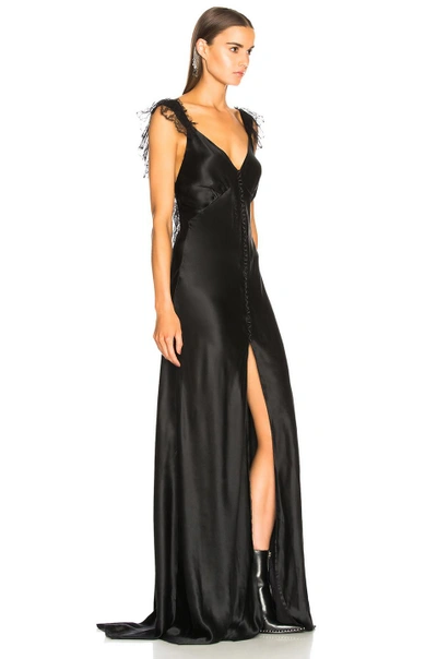Shop Redemption Gown With Covered Buttons In Black