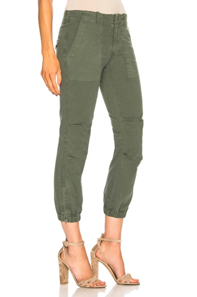 Shop Nili Lotan Cropped French Military Pants In Green