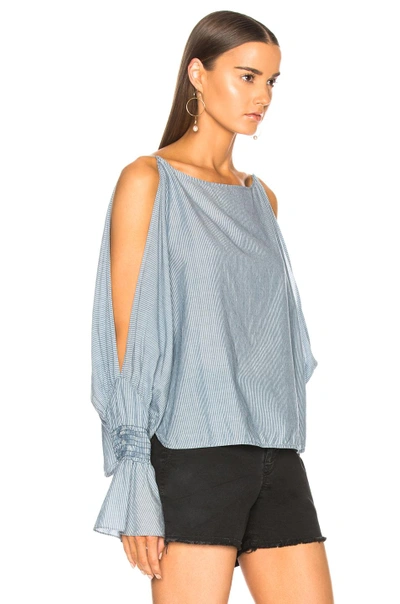 Shop Nili Lotan Devon Blouse In Blue