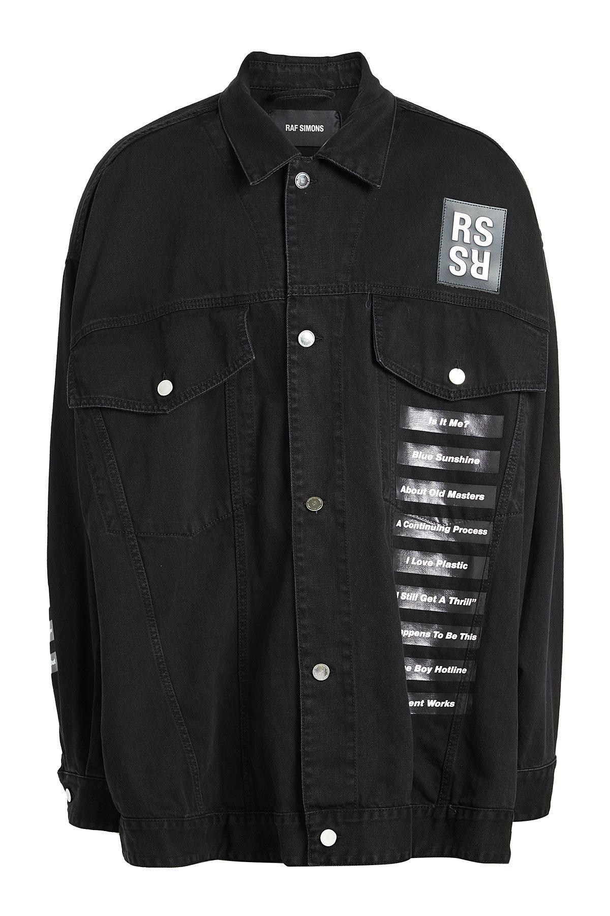 raf simons black denim jacket