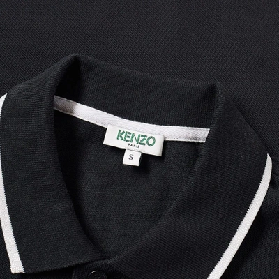 Shop Kenzo Long Sleeve Tiger Polo In Black
