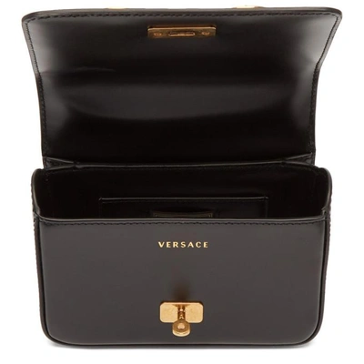 Shop Versace Black Small Icon Logo Chain Bag