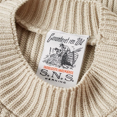 Shop S.n.s Herning S.n.s. Herning Patent Crew Knit In Neutrals