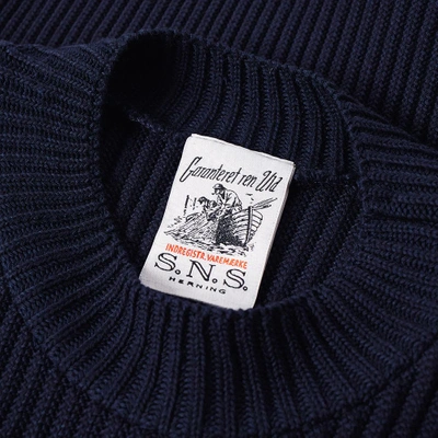 Shop S.n.s Herning S.n.s. Herning Patent Crew Knit In Blue