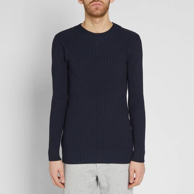 Shop S.n.s Herning S.n.s. Herning Patent Crew Knit In Blue