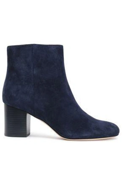 Shop Diane Von Furstenberg Woman Lannux Suede Ankle Boots Midnight Blue