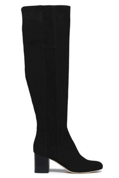 Shop Diane Von Furstenberg Luzzi Suede Over-the-knee Boots In Black