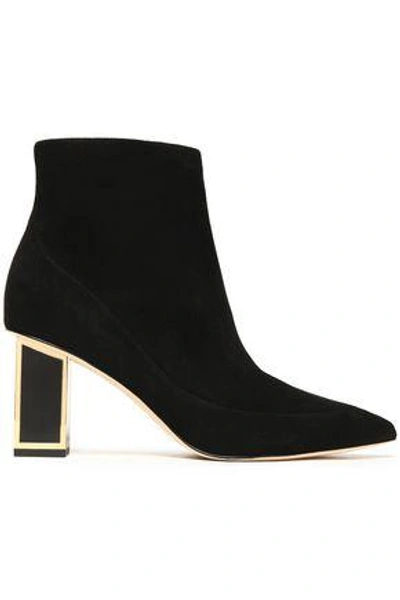 Shop Diane Von Furstenberg Woman Cainta Suede Ankle Boots Black