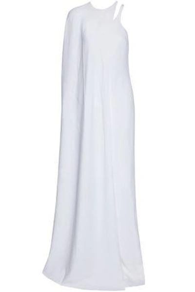 Shop Stella Mccartney Woman Mirabella Cape-effect Stretch-cady Gown White