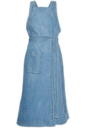 Stella Mccartney Wrap-effect Denim Midi Dress In Mid Denim | ModeSens