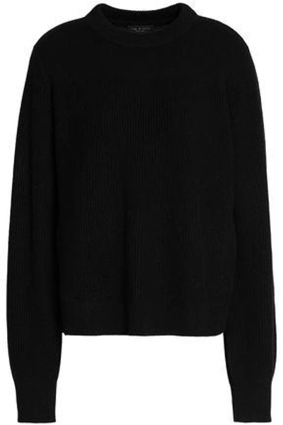 Shop Rag & Bone Woman Ribbed Cashmere Sweater Black