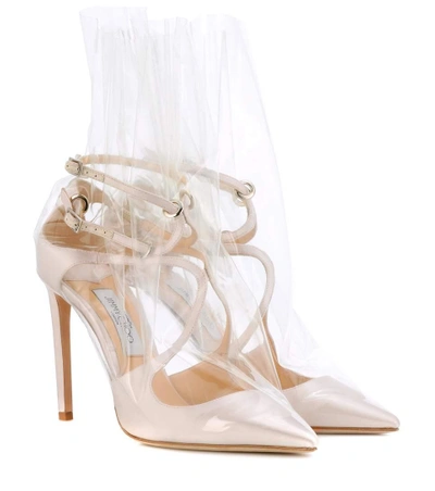 Shop Jimmy Choo X Off-white Claire 100 Satin Pumps