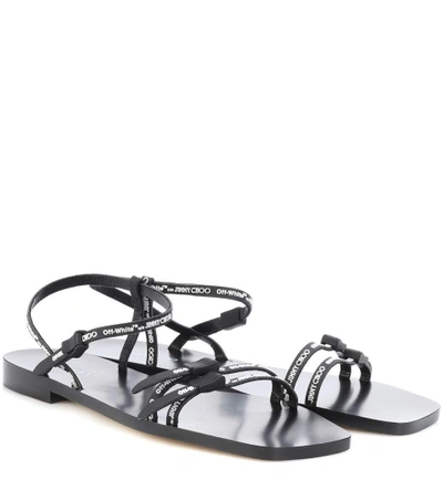 Shop Jimmy Choo X Off-white Charlie Leather Sandals In Black