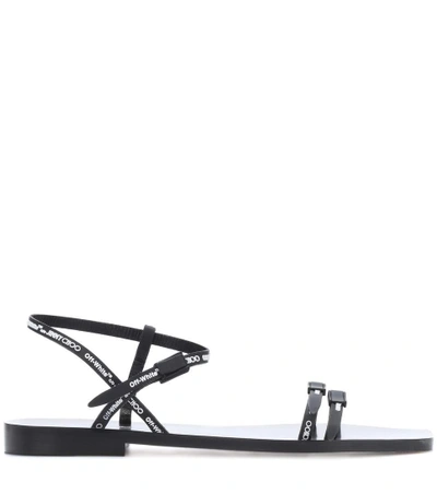 Shop Jimmy Choo X Off-white Charlie Leather Sandals In Black