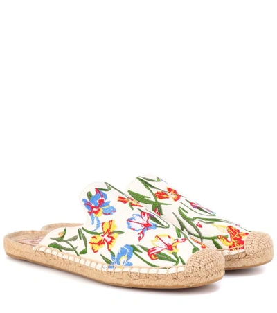 Shop Tory Burch Max Printed Espadrille Slides In Multicoloured