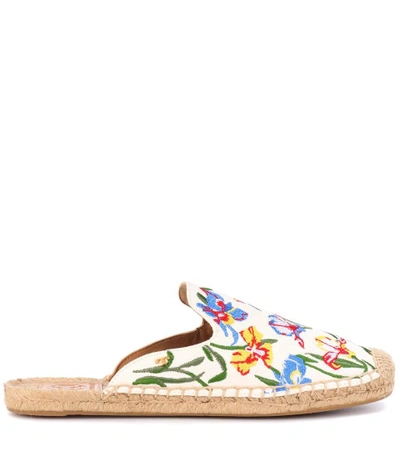 Shop Tory Burch Max Printed Espadrille Slides In Multicoloured