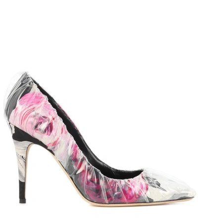 Shop Jimmy Choo X Off-white Anne 100 Floral Jacquard Pumps In Multicoloured
