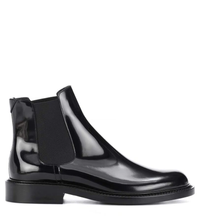Shop Saint Laurent Patent Leather Chelsea Boots In Black