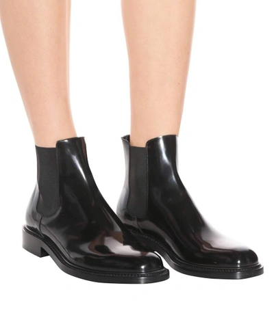 Shop Saint Laurent Patent Leather Chelsea Boots In Black