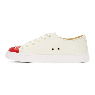 Shop Charlotte Olympia White Kiss Me Sneakers In 102 Off Whi