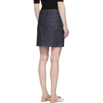 Shop Apc Indigo Standard Denim Skirt