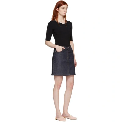 Shop Apc Indigo Standard Denim Skirt