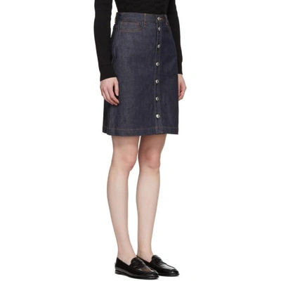 Shop A.p.c. Indigo Theresa Button-up Skirt