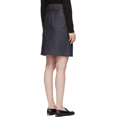 Shop Apc Indigo Theresa Button-up Skirt