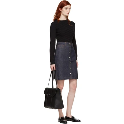 Shop Apc Indigo Theresa Button-up Skirt