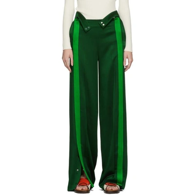 Shop Valentino Green Crepe Lounge Pants In 0x3 Jungle