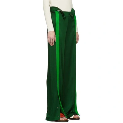Shop Valentino Green Crepe Lounge Pants In 0x3 Jungle
