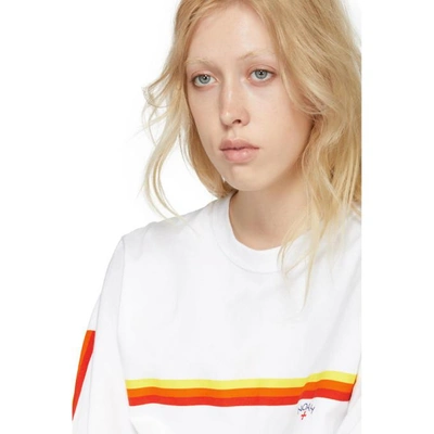 Shop Noah Nyc White Long Sleeve Stripe T-shirt