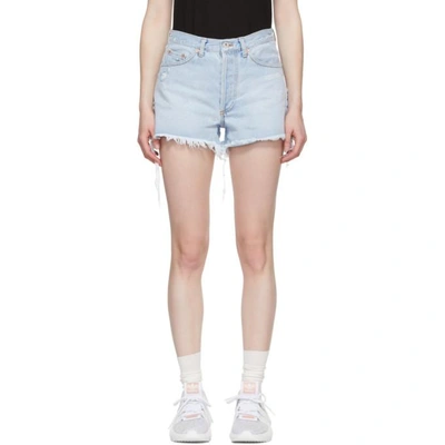 Shop Off-white Blue Denim Five-pocket Shorts In 7101 Bleach