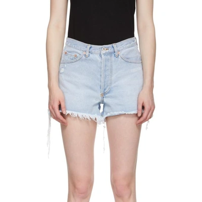Shop Off-white Blue Denim Five-pocket Shorts In 7101 Bleach