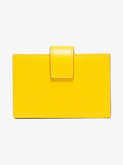 Shop Fendi Yellow Compact Leather Wallet In Yellow&orange