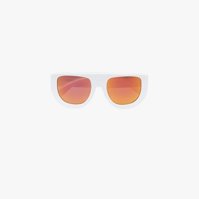 Shop Ganni 'ines' Sonnenbrille In White